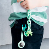 Smartphone / AirTag Chain with Teddy Bear & Carabiner - Light Blue