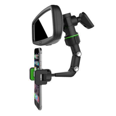 Multifunctional Mobile Holder with Clamp - Max Mobile: 65 x 90mm - Black / Green