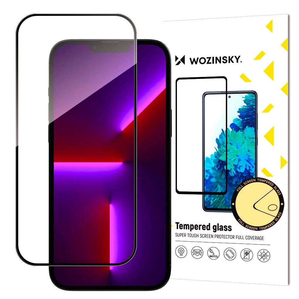 Wozinsky iPhone 14 Pro Max Screen Protector - Case-Friendly - Transparent / Black Edge