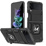 Wozinsky Samsung Galaxy Z Flip4 Drop-proof Case w. Stand & Metal Plate - Black