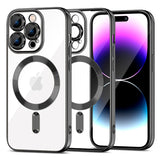 iPhone 15 Pro Tech-Protect MagShine Case - MagSafe Compatible - Transparent / Black