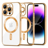 iPhone 15 Pro Tech-Protect MagShine Case - MagSafe Compatible - Transparent / Gold