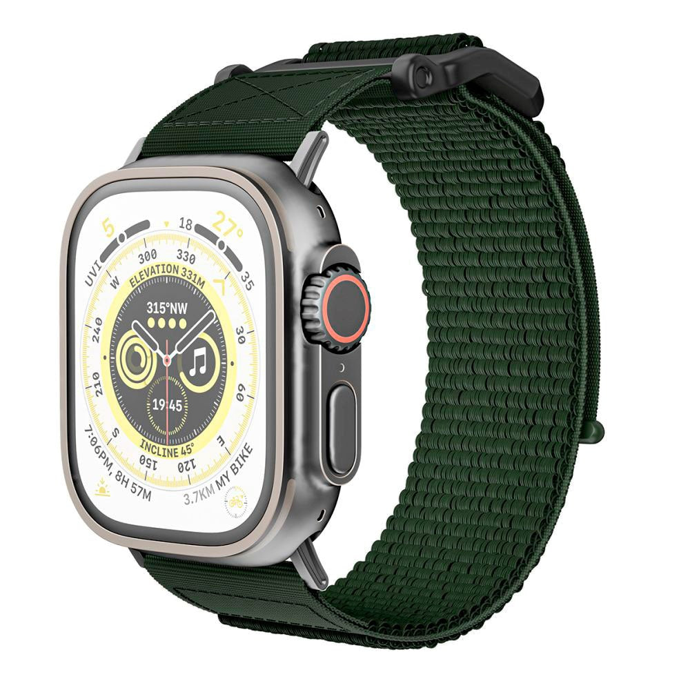 Apple Watch (42/44/SE/45/46/49mm) Tech-Protect Scout Fabric Strap - Dark Green