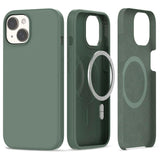 iPhone 15 Tech-Protect Silicone Case - MagSafe Compatible - Olive