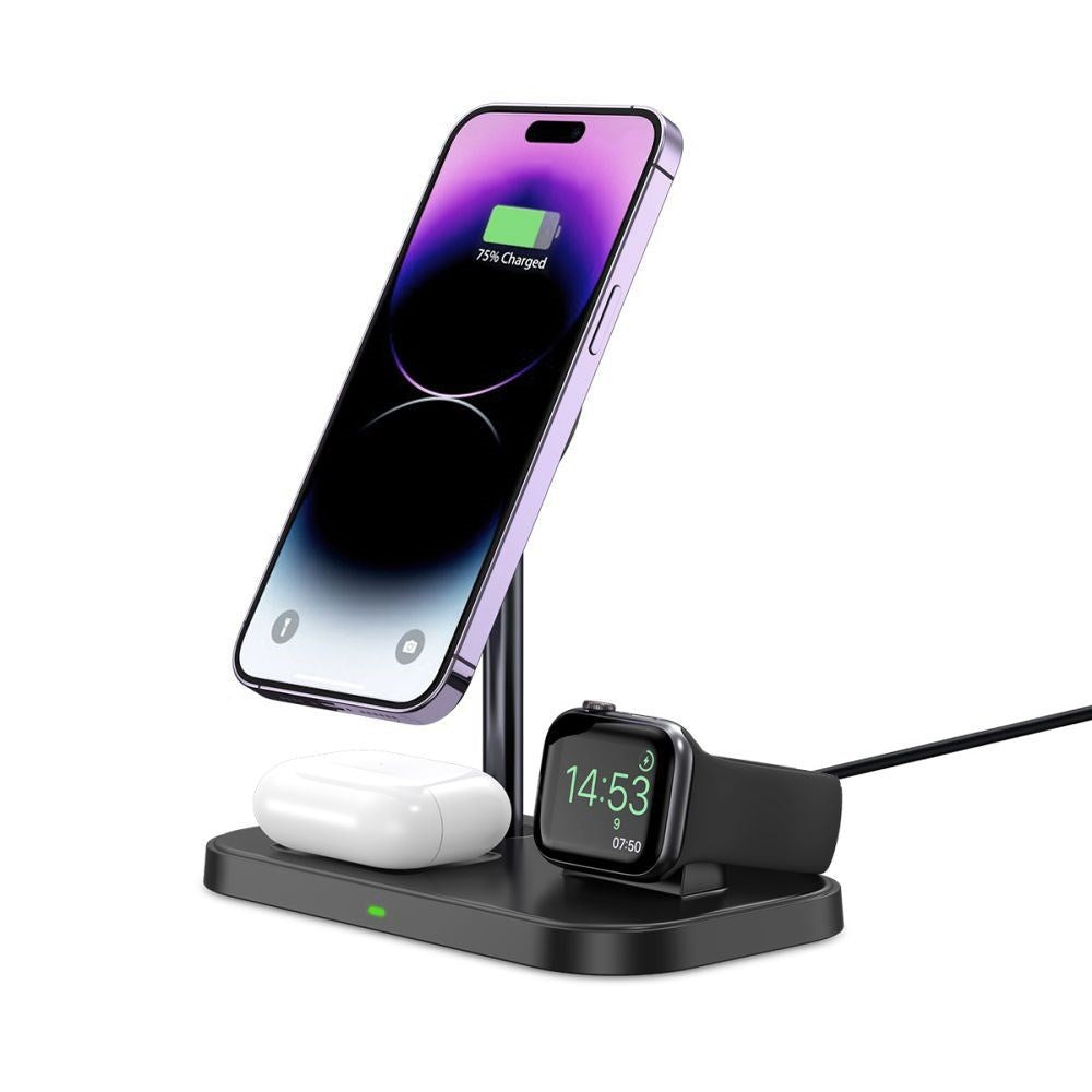 Tech-Protect A22 3-in-1 Wireless Charger 18W - MagSafe Compatible - Black