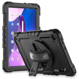 LENOVO TAB M10 10.1 3RD GEN TECH-PROTECT SOLID360 (TB328) w. Protective Film, Hand Holder & Shoulder Strap - Black