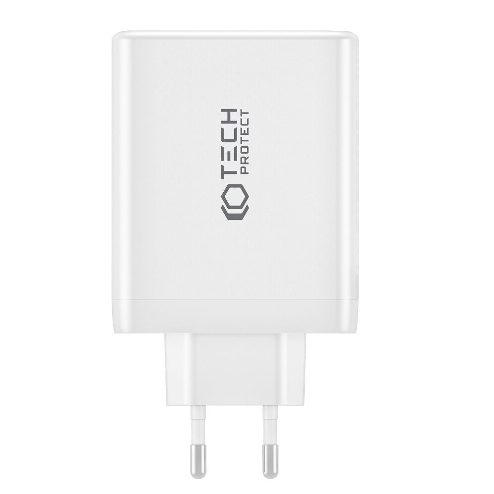 Tech-Protect Network PD GaN 100W Wall charger with 3 x USB-C & 1 x USB-A - White