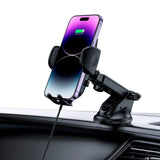 Tech-Protect Mobile Holder w. Wireless Charging for Dashboard & Ventilation System - Max Mobile: 50 - 95mm - Black