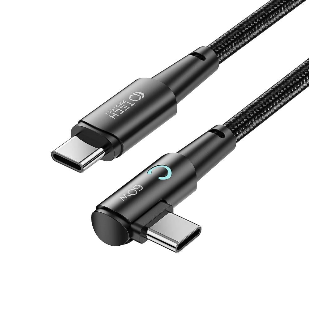 Tech-Protect Ultraboost Angled USB-C to USB-C Cable 60W/6A 1m - Black