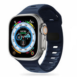 Apple Watch (42/44/SE/45/46/49mm) Iconband Tech-Protect Line Silicone Strap - Navy Blue