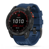 Universal Garmin 22mm QuickFit Iconband Tech-Protect Line Silicone Strap - Navy Blue