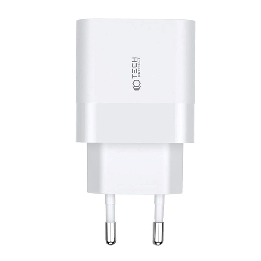 Tech-Protect 30W Wall Charger w. 1 x USB-C & 1 x USB-A - White