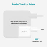 Epico UltraBoost Micro 100W Wall Charger with USB-C - White