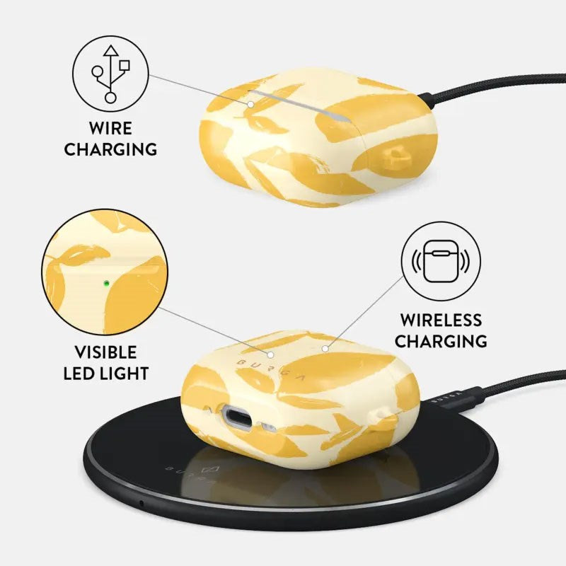 Apple AirPods (4th Gen) Burga Case with Carabiner - Lemon Tart