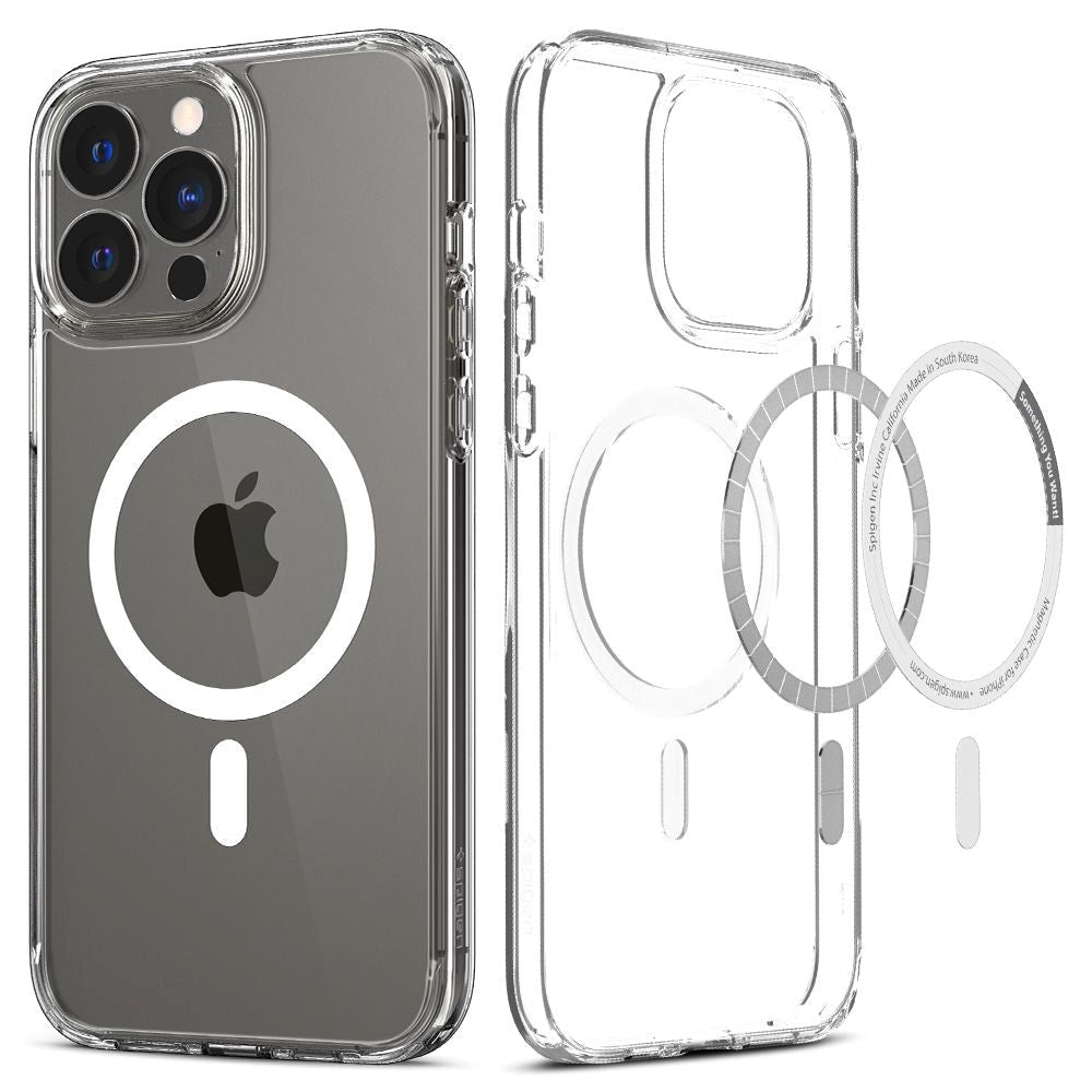 iPhone 13 Pro Spigen Ultra Hybrid Case - MagSafe Compatible - Transparent / White