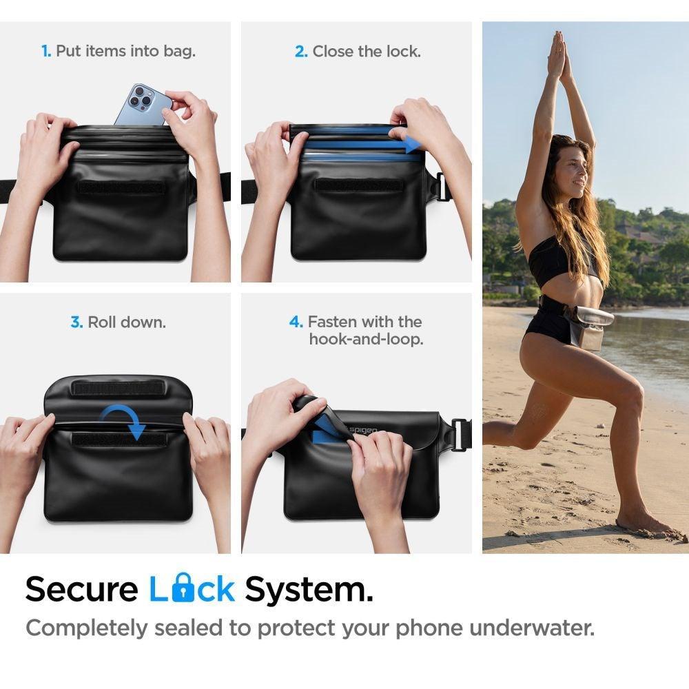 Spigen A620 Aqua Shield Waterproof Waist Bag - Black