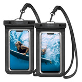 Spigen A601 Universal Waterproof Case Pouch - 2 Pack - Black / Transparent (Max. Phone: 169 x 90mm)