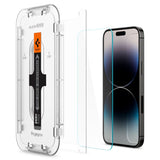 iPhone 14 Pro Spigen EZ Fit Glas.tR Screen Protection 2. Pcs - Case Friendly - Transparent