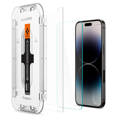 iPhone 14 Pro Spigen EZ Fit Glas.tR Screen Protection 2. Pcs - Case Friendly - Transparent