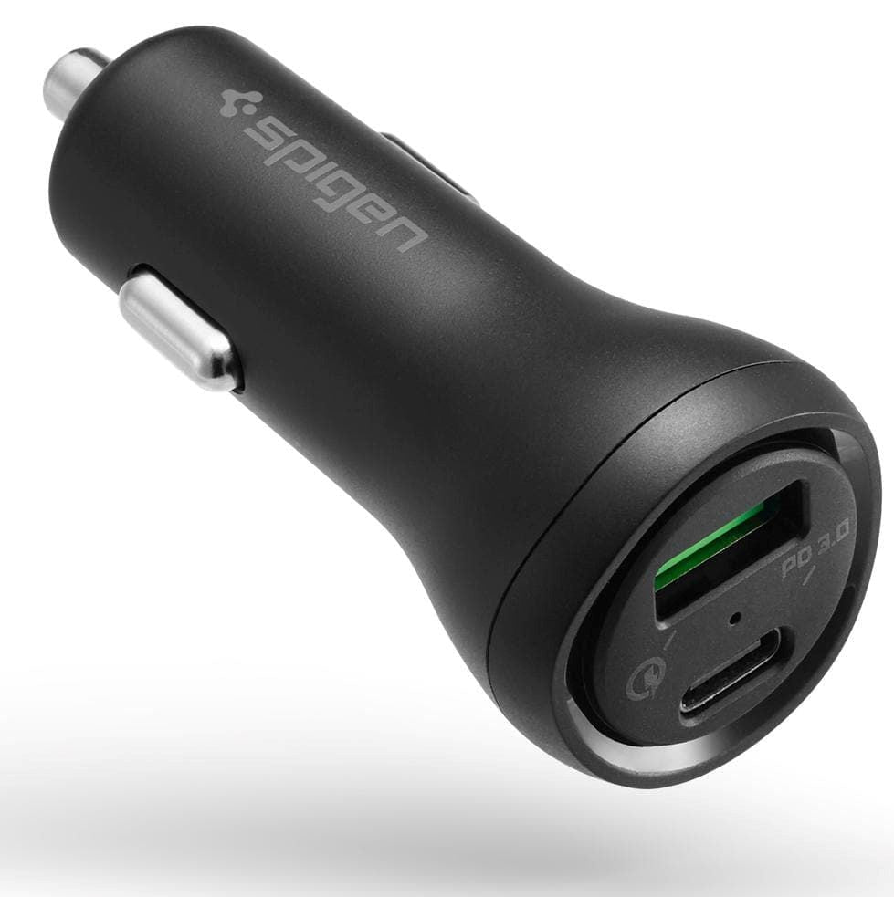 Spigen SteadiBoost Car charger PD 45W with USB-C & USB-A - Black