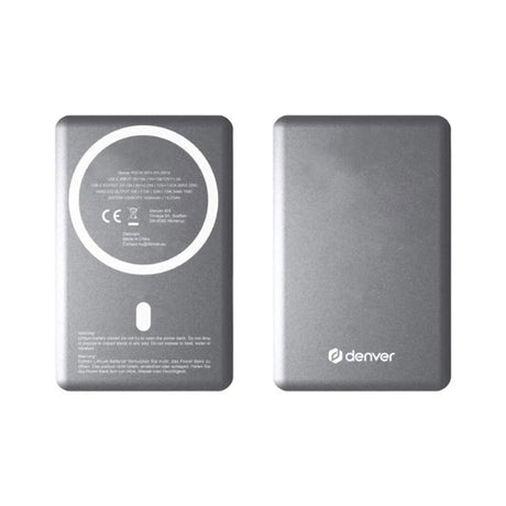 Denver PQCW-10015 Magnetic Wireless PowerBank - 15W / 10.000 mAh - MagSafe Compatible - Grey