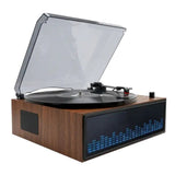 Denver VBS-271 Bluetooth Record Player with Built-in Speakers & Lights - Brown