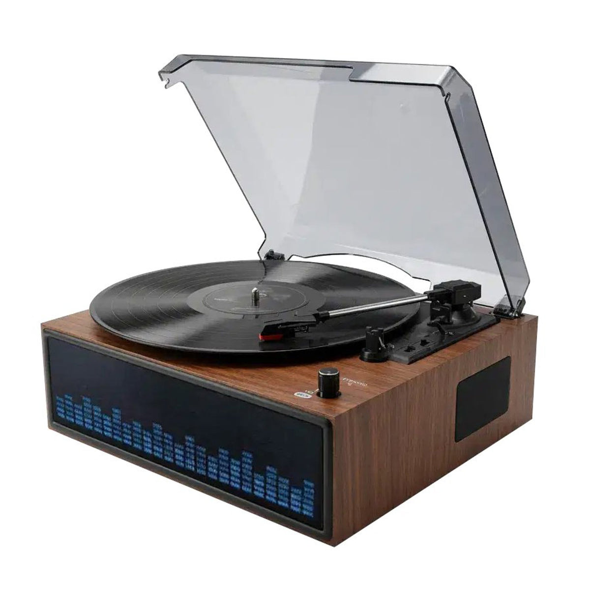 Denver VBS-271 Bluetooth Record Player with Built-in Speakers & Lights - Brown