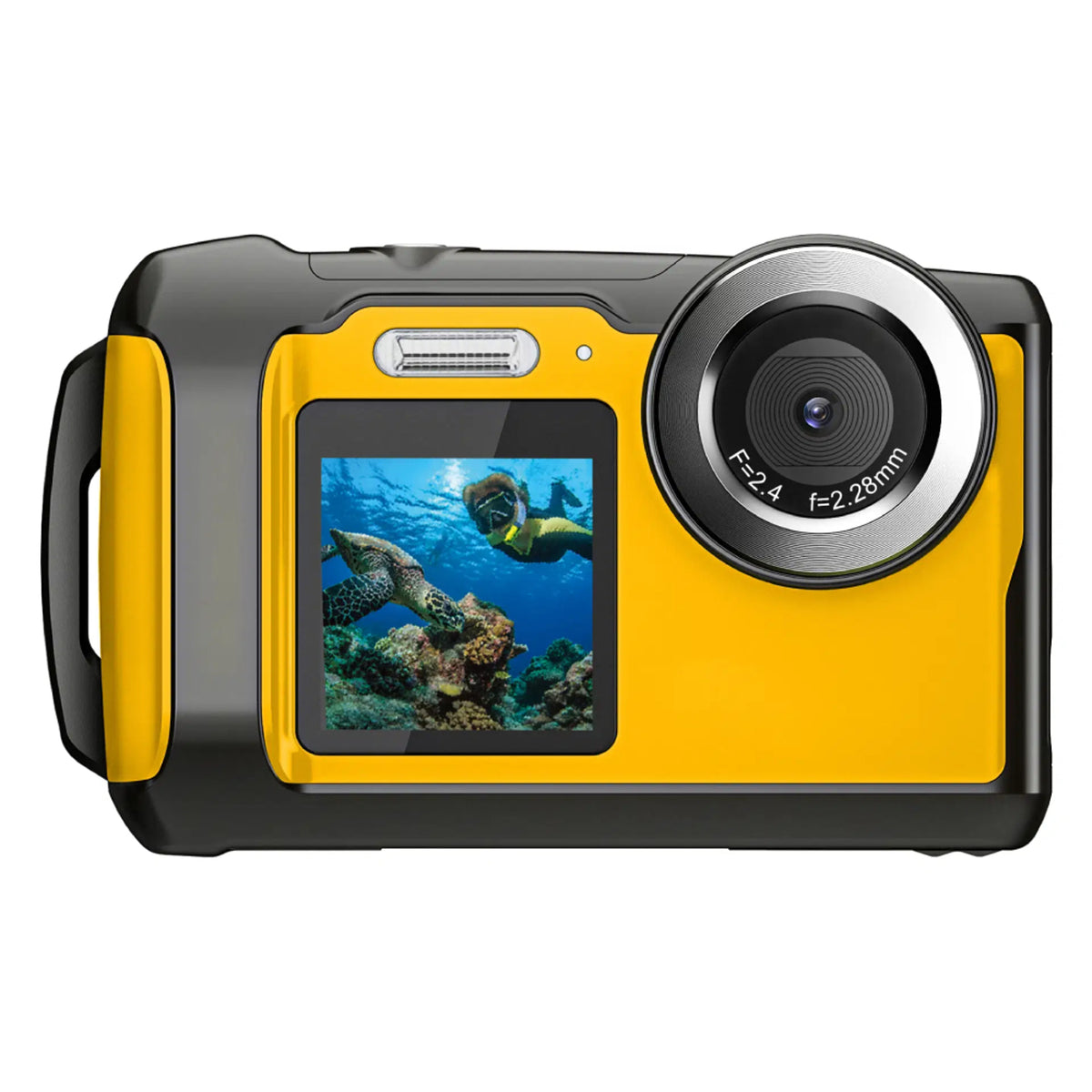 Denver WDC-4833Y 4K Waterproof Action Camera with Dual Screen - Yellow
