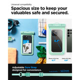 Spigen A601 Universal Waterproof Case Pouch - 2 Pack - Green / Transparent (Max. Phone: 169 x 90mm)