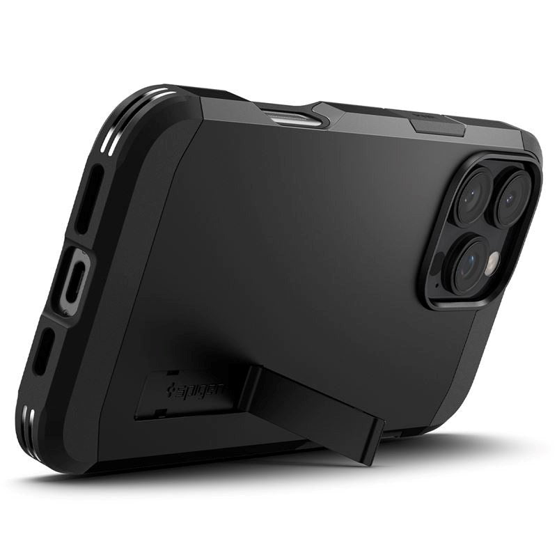 iPhone 16 Pro Max Spigen Tough Armor Case w. Kickstand  - MagSafe Compatible - Black