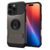 iPhone 16 Pro Spigen Slim Armor Case w. Kickstand - MagSafe Compatible - Gunmetal