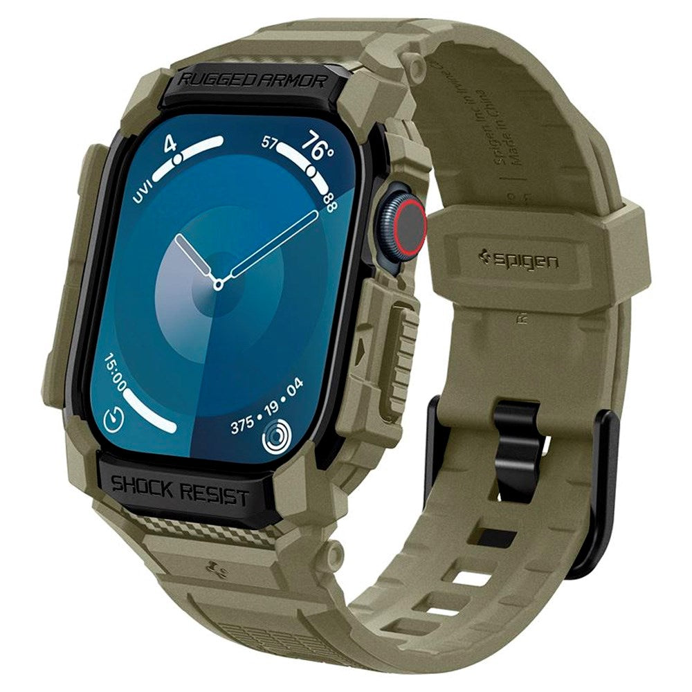 Apple Watch 10 (46mm) Spigen Rugged Armor Pro Strap with Case - Green