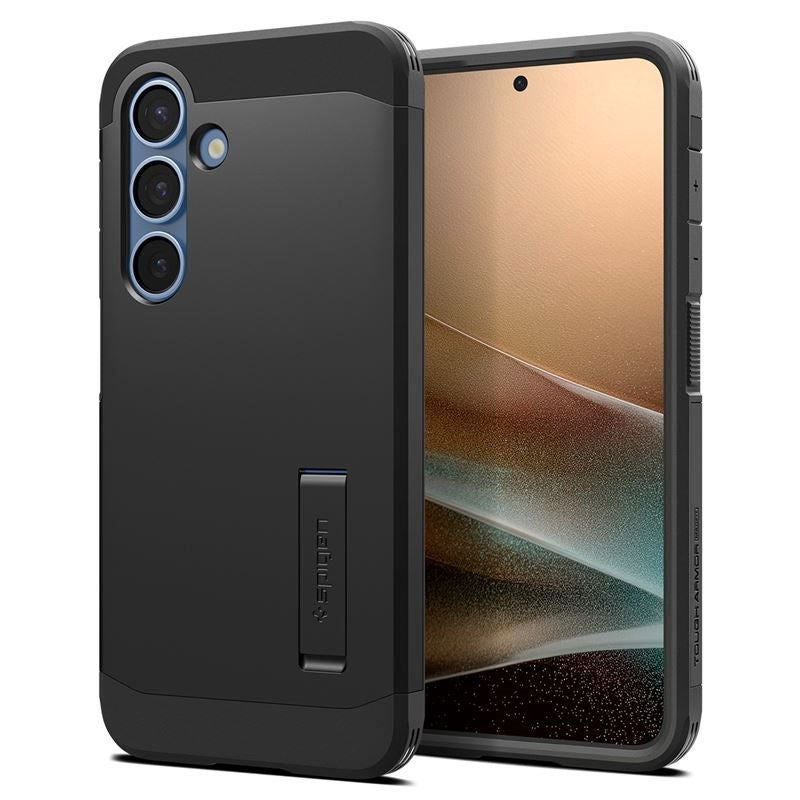 Samsung Galaxy S25 Spigen Tough Armor Hybrid Case with Kickstand - MagSafe Compatible - Black