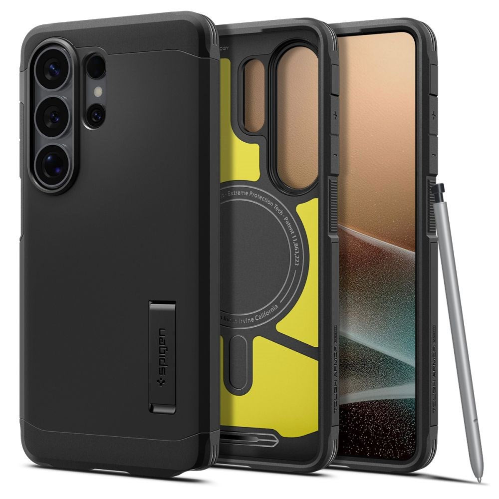 Samsung Galaxy S26 Ultra Spigen Tough Armor Hybrid Case with Kickstand - MagSafe Compatible - Black