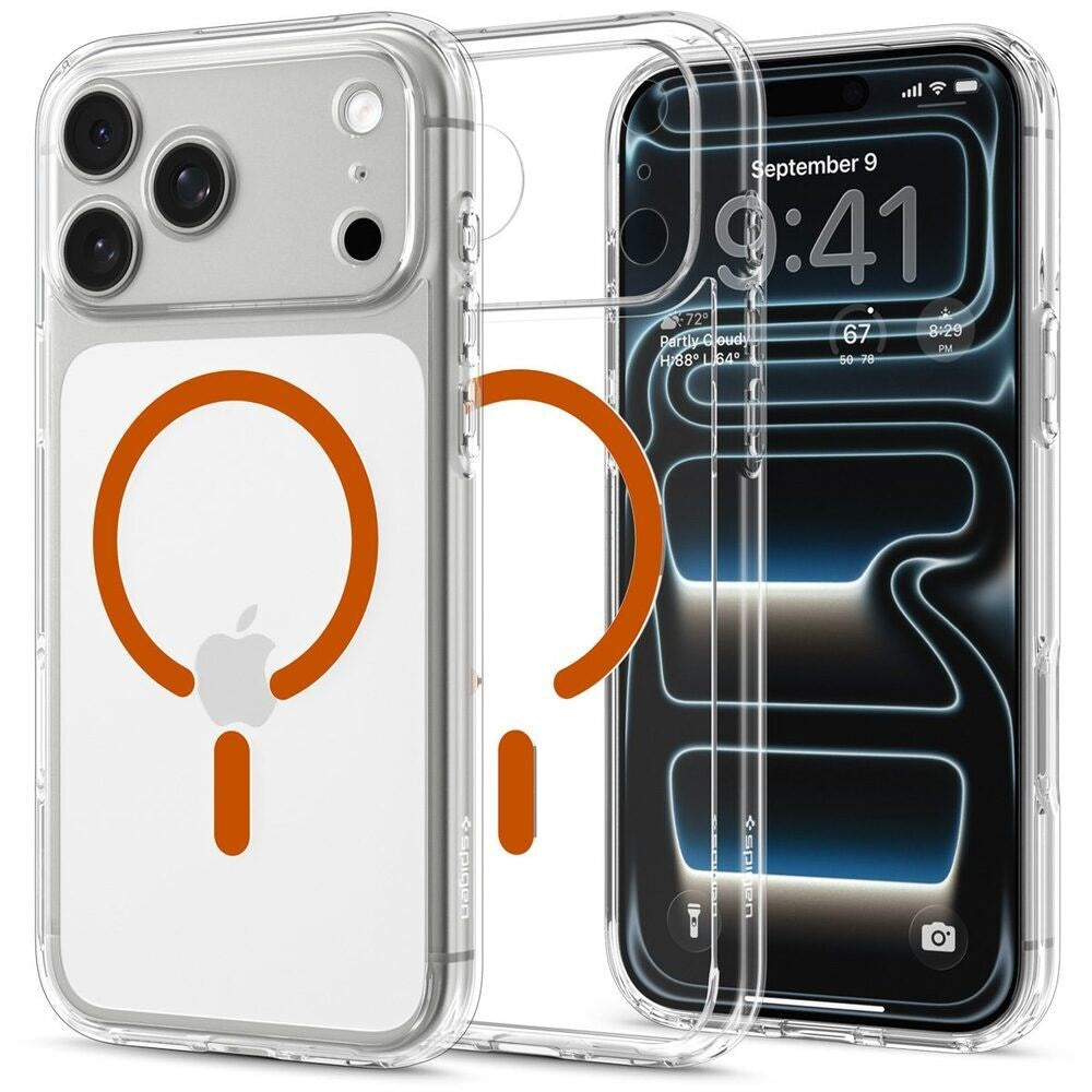 iPhone 18 Pro Max / 17 Pro Max Spigen Ultra Hybrid Case - MagSafe Compatible - Transparent / Orange