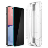 iPhone 16 Spigen EZ Fit Glas.tR Screen Protection - Privacy Filter - Case Friendly - Transparent