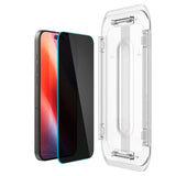 iPhone 16 Pro Max Spigen EZ Fit Glas.tR Screen Protection 2. Pcs - Privacy Filter - Case Friendly - Transparent