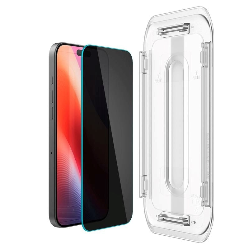 iPhone 16 Pro Max Spigen EZ Fit Glas.tR Screen Protection - Privacy Filter - Case Friendly - Transparent