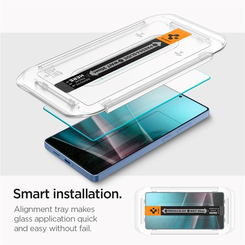 Samsung Galaxy S25 Ultra Spigen EZ Fit Glas.tR Screen Protection 2 Pcs. - Case Friendly - Transparent