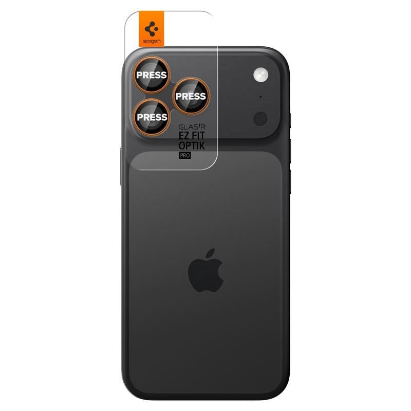 iPhone 17 Pro / 17 Pro Max / 16 Pro / 16 Pro Max / 15 Pro / 15 Pro Max / 14 Pro / 14 Pro Max Spigen Glass tR EZ Fit Optik Pro Camera Lens Protection Glass - 2 pcs - Orange