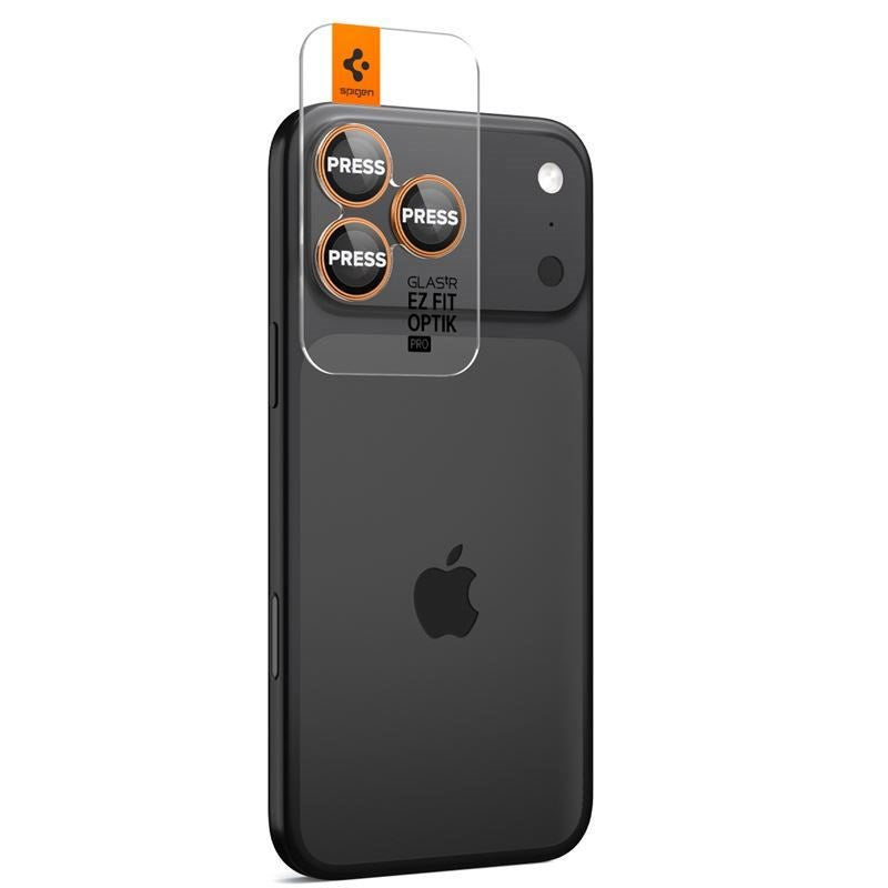 iPhone 17 Pro / 17 Pro Max / 16 Pro / 16 Pro Max / 15 Pro / 15 Pro Max / 14 Pro / 14 Pro Max Spigen Glass tR EZ Fit Optik Pro Camera Lens Protection Glass - 2 pcs - Orange