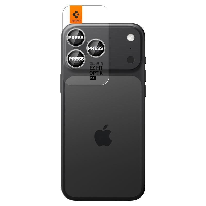 iPhone 17 Pro / 17 Pro Max / 16 Pro / 16 Pro Max / 15 Pro / 15 Pro Max / 14 Pro / 14 Pro Max Spigen Glass tR EZ Fit Optik Pro Camera Lens Protection Glass - 2 pcs - Silver