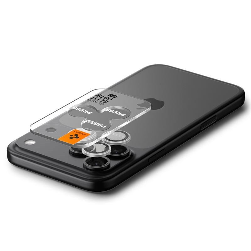 iPhone 17 Pro / 17 Pro Max / 16 Pro / 16 Pro Max / 15 Pro / 15 Pro Max / 14 Pro / 14 Pro Max Spigen Glass tR EZ Fit Optik Pro Camera Lens Protection Glass - 2 pcs - Silver
