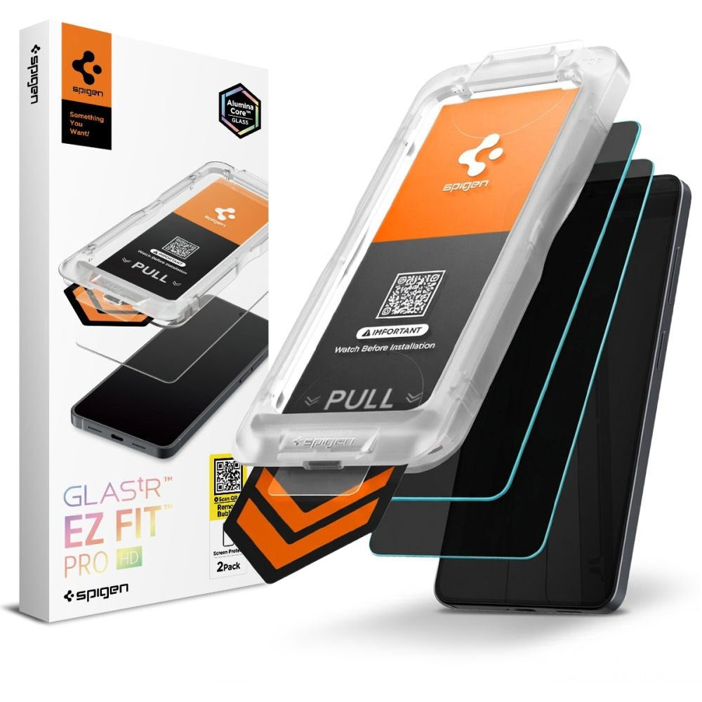 Samsung Galaxy S26+ (Plus) Spigen Glass tR EZ Fit Pro HD Screen Protection Glass - Privacy Function - 2 pcs - Transparent