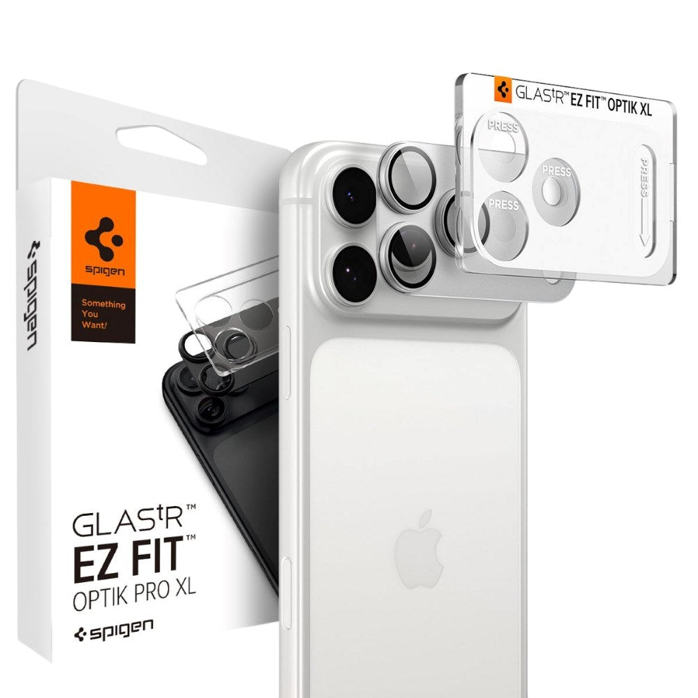 iPhone 18 Pro Max Spigen Glass tR EZ Fit Optik Pro XL Camera Lens Protector - Silver