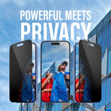 iPhone 16 Pro PanzerGlass 3-i-1 Bundle m. EasyAligner - Privacy Screen Protector (UWF) / Case / Camera Protection - Transparent / Black