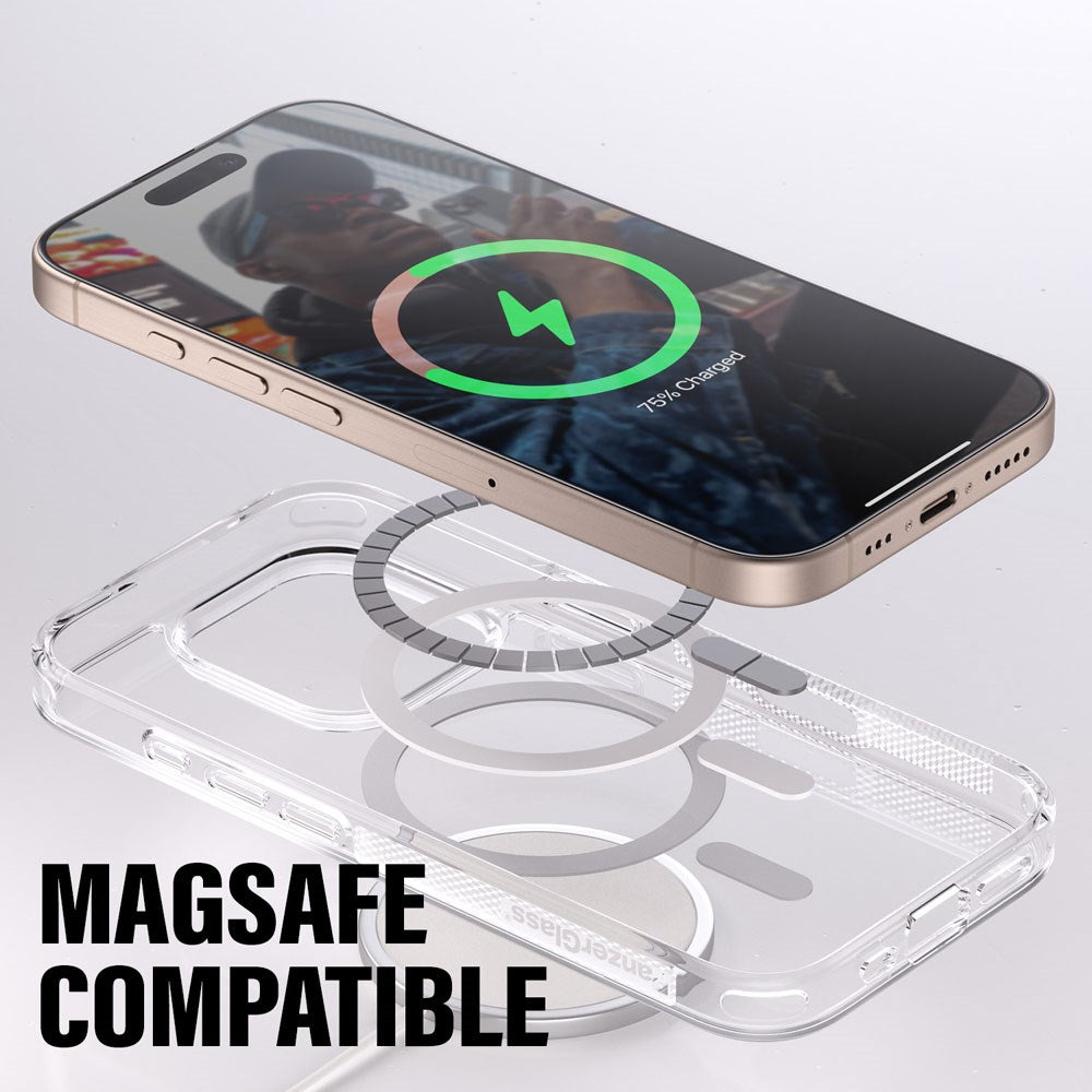 iPhone 16 Plus PanzerGlass 3-i-1 Bundle m. EasyAligner - Screen Protector (UWF) / Case / Camera Protection - Transparent / Black