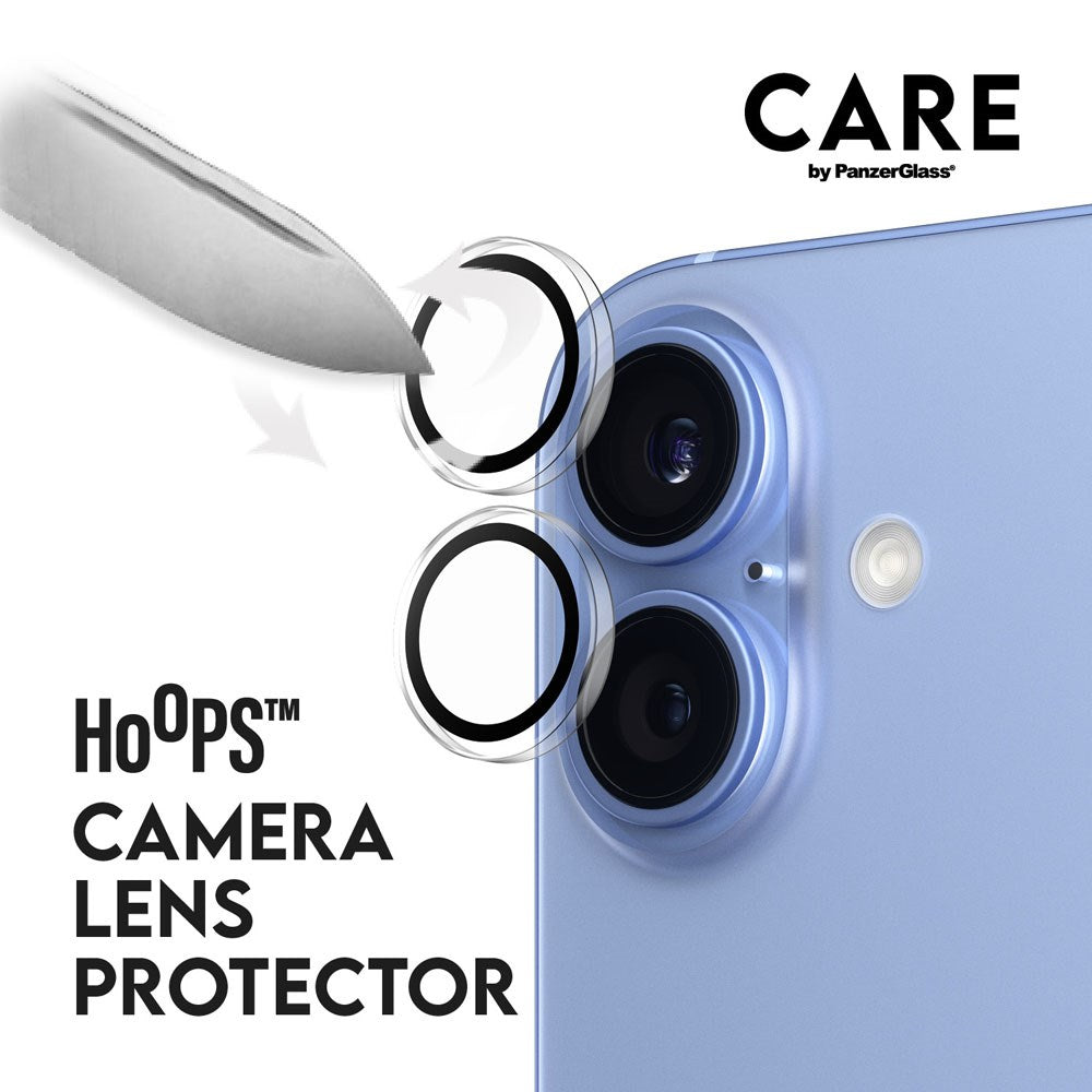 CARE By PanzerGlass iPhone 16 Plus 3-i-1 FLAGSHIP Bundle - Screen Protector (UWF) / Case / Camera Protection - Transparent