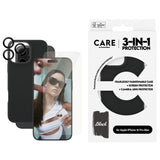 CARE By PanzerGlass iPhone 16 Pro Max 3-i-1 FASHION Bundle - Screen Protector (UWF) / Case / Camera Protection - Transparent / Black