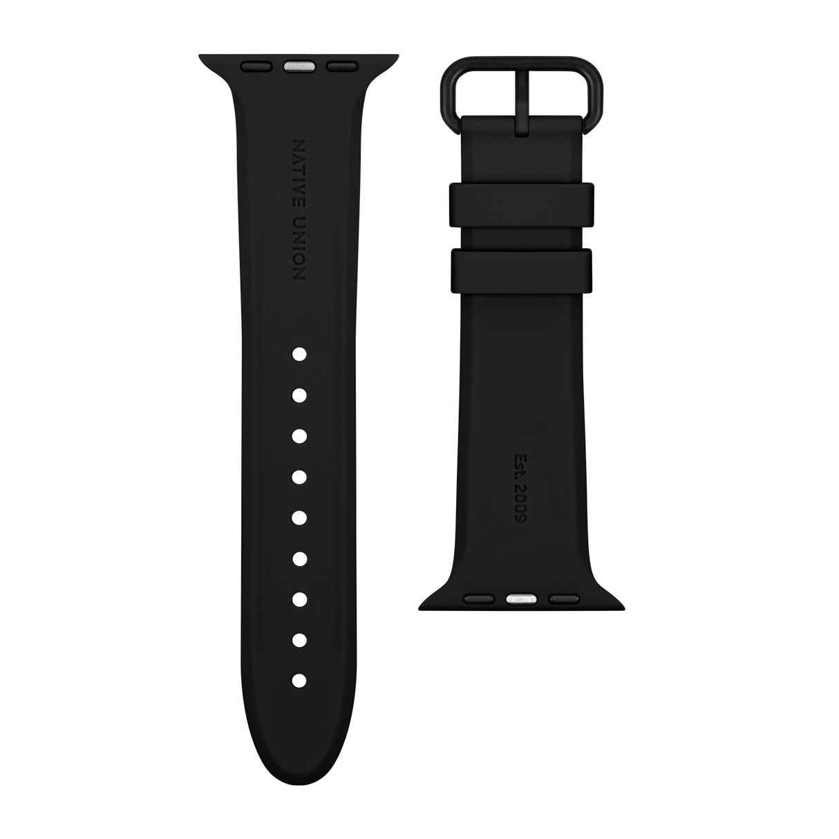 Apple Watch (42/44/SE/45/46/49mm) Native Union Curve Strap Black Silicone Strap - Black